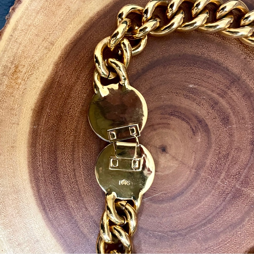 Lele Sadoughi 14K Gold Plated Curb Chain Necklace Collar Choker Cuban Chain EUC - Picture 12 of 16